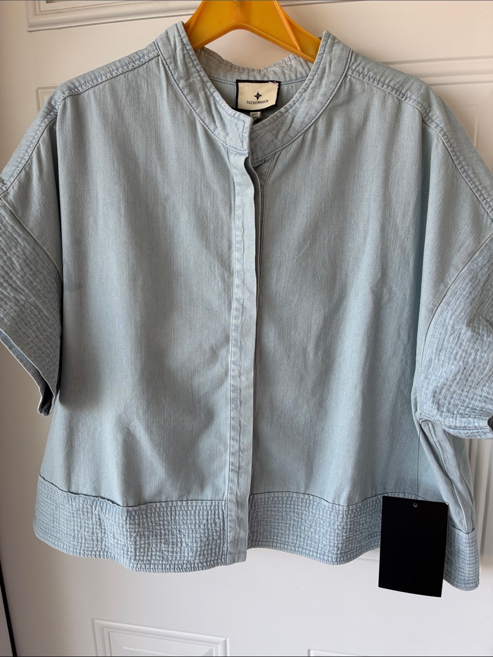Tuckernuck Pale Blue Short-Sleeve Button-Front Top